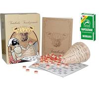 Tombola Classica Napoletana con Cartellone Tradizionale con Smorfia numeri in legno Panariello in Vimini carte da gioco Napoletane Modiano