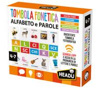 HEADU - Tombola Fonetica Alfabeto e Parole, Un Gioco davvero Divertente, Un Gioco Educativo per Bambini dai 4 ai 7 anni, Made in Italy