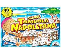 Tombola napoletana con 48 cartelle della Smorfia con Cestino in Vimini Numeri in Legno gioco da tavolo