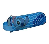 Tombolino Stitch Disney astuccio scolastico rotondo con manico scuola cancelleria organizer portapenne matite colori