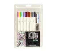 Tombow 51529 Set di matite colorate Irojiten Tranquil. Include 12 matite colorate premium, temperino e gomma per matite colorate.