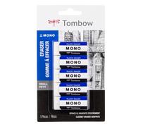 Tombow 57321 MONO Eraser White Small 5-Pack. Cleanly Removes Marks Without Damaging Paper