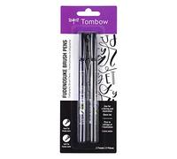Tombow 62038 penna spazzola di Fudenosuke con punta morbida e dura, nero, 2 pezzi