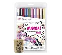 Tombow ABT-10 C-MANGA2 Pennarelli a punta doppia Manga Set Shojo + timbro - NUOV