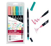 Tombow ABT-6P-4 marker Dual Brush, Multicolore
