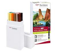 Tombow ABT ABT-18P-6 - Penna a due punte, perfetta per lettering manuale e bullet journal, acquerellabile, ABT-18P-6, set da 18