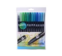 Tombow ABT Dual Brush Pen includes Blender Pen - Ocean Colours (Pack of 12)