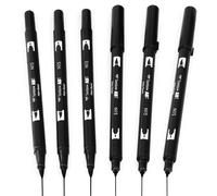 Tombow Abt Dual Spazzola Pennarello - / Fine Pennino - 0.3-10mm - Nero - 6