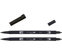 Tombow abt-n15-p2 "ABT Dual Brush Pen - nero (confezione da 2)