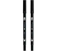 Tombow ABT-N15 - Set di 2 pennarelli a doppia punta, colore: Nero