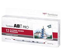 Tombow ABT PRO - Pennarelli a base di alcol, 12 pezzi, colori di base