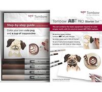 Tombow ABTP-4P-MARK, Starter Set con 4 pennarelli a base di alcool ABT PRO + Bristol Block DIN A5