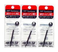 Tombow BR-SF33 - Ricariche per penne a sfera AirPress (modello BC-AP), con inchiostro nero, tratto da 0,7 mm, 3 confezioni per un totale di 3 pezzi, in confezione originale Komainu-Dou