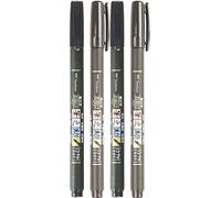 Tombow Fudenosuke, fudepen, set da 4 penne, 2 con punta dura e 2 con punta morbida
