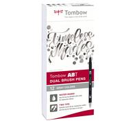 Tombow Marker ABT Dual Brush 12P-3 gray colors (12)