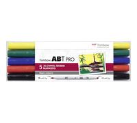 Tombow ABT PRO - Set di 5 pennarelli a base di alcol, colori di base