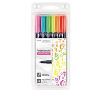 Tombow Pennarello per Fudenosuke Ws-Bh-6P Neon Punta Dura 6 pezzi Multicolore