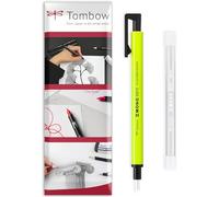 Tombow Mono Zero Eraser Pen con ricariche, punta rotonda da 2,3 mm, giallo fluo, confezione da 2 in busta regalo