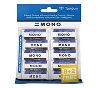 Tombow PE 01 A 10P Radierer Mono XS, PVC, senza ftalati e lattice, 11 G, 10 Pezzi
