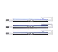 TOMBOW Set di 3 penne in gomma mono zero classica punta rettangolare 2,5 x 5 mm, bianco/blu/nero