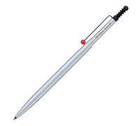 Tombow Slim Line 727 Ballpoint Pen Silver-Silver with Red Clip Ball