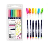 Tombow Ws-Bh-6P - Pennarello per Fudenosuke Neon, Punta Dura, 6 Pezzi,