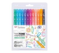 Tombow Pennarelli WS-PK-12P-2 Twin Tone – colori pastello, brillanti – 12 pezzi