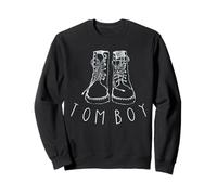 Tomboy Boots Design per Ragazze e Donne Felpa