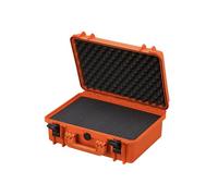 TOMcase Custodia impermeabile per esterni 47x37x18 cm con schiuma raster/schiuma cubi; Valigia da trasporto IP67 (Arancione)