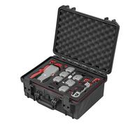 TomCase Custodia per drone Travel Edition per DJI Air 3S Fly More Combo, telecomando standard o DJI RC 2, ricarica delle batterie nella custodia, impermeabile - Made in Germany (Nero/Rosso-Nero)