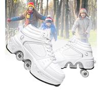 TOME. SKATES Scarpe con Rotelle per bambine, Pattini a Rotelle per bambini e Sneakers 2 in 1, Pattini a 4 Ruote deformati per bambino come regali di Natale e compleanno (B, EU-34)