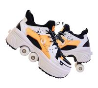 TOME. SKATES Scarpe con Rotelle per bambine, Pattini a Rotelle per bambini e Sneakers 2 in 1, Pattini a 4 Ruote deformati per bambino come regali di Natale e compleanno (L, EU-36)