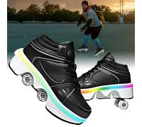 TOME. SKATES Scarpe con Rotelle per bambine, Pattini a Rotelle per bambini e Sneakers 2 in 1, Pattini a 4 Ruote deformati per bambino come regali di Natale e compleanno (G, EU-35)