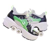 TOME. SKATES Scarpe con Rotelle per bambine, Pattini a Rotelle per bambini e Sneakers 2 in 1, Pattini a 4 Ruote deformati per bambino come regali di Natale e compleanno (H, EU-35)