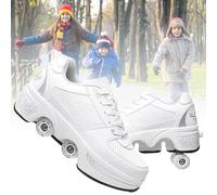 TOME. SKATES Scarpe con Rotelle per bambine, Pattini a Rotelle per bambini e Sneakers 2 in 1, Pattini a 4 Ruote deformati per bambino come regali di Natale e compleanno (D, EU-36)
