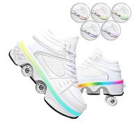 TOME. SKATES Scarpe con Rotelle per bambine, Pattini a Rotelle per bambini e Sneakers 2 in 1, Pattini a 4 Ruote deformati per bambino come regali di Natale e compleanno (F, EU-39)