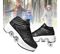 TOME. SKATES Scarpe con Rotelle per bambine, Pattini a Rotelle per bambini e Sneakers 2 in 1, Pattini a 4 Ruote deformati per bambino come regali di Natale e compleanno (C, EU-34)