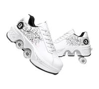 TOME. SKATES Scarpe con Rotelle per bambine, Pattini a Rotelle per bambini e Sneakers 2 in 1, Pattini a 4 Ruote deformati per bambino come regali di Natale e compleanno (A, EU-42)