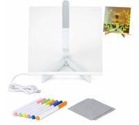 Tomedeks 1 Pezzi Tavoletta Grafica Bambini,Lavagna per Bambini 15x15CM,Lavagna Luminosa per Disegnare,Acrylic LED Writing Message Board,Tavola per Note Artistiche per Ufficio,Scuola,Casa,Caffè