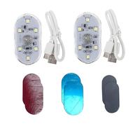 Tomedeks 2 Pezzi Luci a led per auto, 7 colori luci led interni, illuminazione ambiente interno auto, USB ricaricabile luce,led auto interni