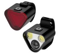 Tomedeks 2 Pezzi Set Luci Bicicletta LED Ultra Sottile, USB Ricaricabile & Impermeabile Luce Bici Anteriore e Posteriore, 5+6 Modalità di Illuminazione per I'equitazione Notturna, Campeggio