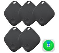 Tomedeks 5 Pezzi Air Tag Smart Tracker, Bluetooth Localizzatore Compatibile con Apple Dov'è, Trova oggetti per Bagagli, Valigie, ZainiBorse, Batteria Sostituibile (Nero)