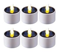 Tomedeks 6 Candele LED Solari Ricaricabili, Impermeabili, Effetto Sfarfallio per Esterno, Balcone, Terrazza, Decorazioni Giardino, Natale [Classe di efficienza energetica A]