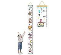 Tomedeks Asta Di Altezza Per Bambini, Asta Di Altezza In Legno Con Tabella Di Altezza Sospesa Rotante, Decorazione Murale Per Scuola Materna E Camera Da Letto, 7,87 X 76,8 Pollici (Colorful animals)
