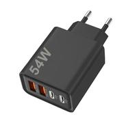 Tomedeks Caricatore USB C, 4 Porte Multipresa da Muro PD+QC 3.0 Carica Rapida Caricabatterie,USB Multipla Ricarica Veloce Caricabatterie per iPhone,Samsung,Xiaomi,Huawei（Nero）