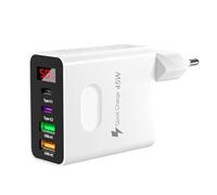 Tomedeks Caricatore USB C Rapido Caricabatterie,45W 4Porto Presa Caricatore USB Multiplo,Carica Batterie Cellulare Spina Adattatore Alimentatore,per iPhone 16 15 14 13 12 Pro Max Plus Samsung S24 S23