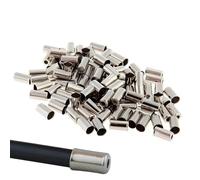 Tomedeks Confezione da 100 Cappucci estremità Cavo Freno Metallo，Cappucci estremità Tubo Cavo Freno, Cappucci estremità Cavo Bici, Guaine Cavo Freno Bici，Terminali per Cavi Freno