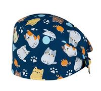 Tomedeks Cuffie Chirurgiche, Cuffietta Chirurgica, Cappelli Scrub Cotone, Cappello Bouffant Regolabil con Fascia Sudore, Cappelli da Lavoro Unisex Adatto a Medici Dentista Chef Cuffie da Doccia