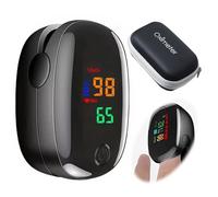 Tomedeks Pulsossimetro da dito ad alta precisione, in grado di misurare con accuratezza i livelli di saturazione dell'ossigeno nel sangue, con borsa di conservazione.