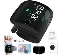 Tomedeks Sfigmomanometro da polso con un solo pulsante, facile da usare, adatto per gli anziani, dotato di audio in inglese e funzionalità di memoria, design leggero e portatile.